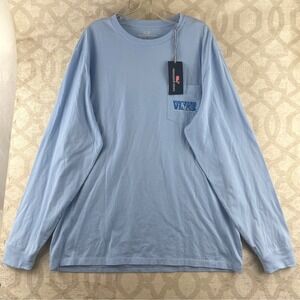 Vineyard Vines Mens LS Ski Knockout Pocket T-Shirt Jake Blue 1V5162-456 Large